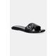 Usnjeni natikači Tory Burch T Lock Slide črna 164676.006