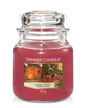 Yankee Candle dišeča sveča Holiday Hearth Klasična srednja