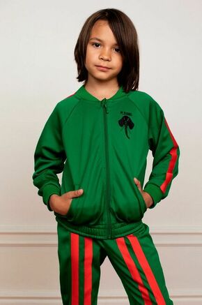 Mini Rodini otroški pulover - zelena. Otroški pulover iz kolekcije Mini Rodini. Model z zadrgo