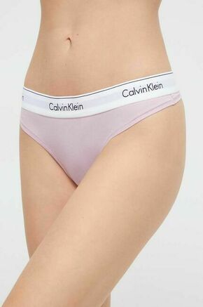 Tangice Calvin Klein Underwear črna barva - vijolična. Tangice iz kolekcije Calvin Klein Underwear. Model izdelan iz elastične pletenine.