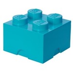LEGO škatla za shranjevanje 4 - turkizna 250 x 250 x 180 mm