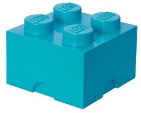 LEGO škatla za shranjevanje 4 - turkizna 250 x 250 x 180 mm