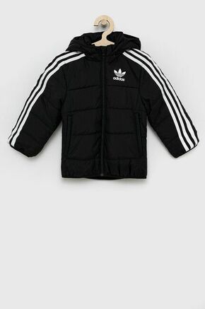 Adidas Originals otroška jakna - črna. Otroška jakna iz kolekcije adidas Originals. Rahlo izoliran model