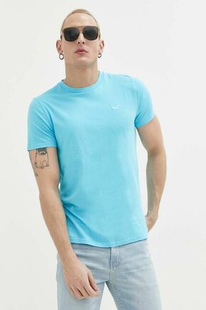 Bombažna kratka majica Hollister Co. - modra. Kratka majica iz kolekcije Hollister Co.