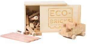 ECO-BRICKS Klasični lesen gradbeni komplet 90 kosov