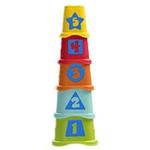 Konstrukcijska igra Chicco stekleni stolp 2v1 s 5 skodelicami in 5 oblikami, 6 mesecev +