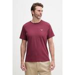 Barbour osnovna kratka majica moška bombažna ESSENTIALS bordo MTS0331