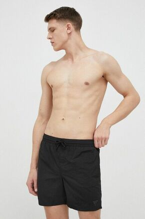 Kopalne kratke hlače Guess črna barva - črna. Kopalne kratke hlače iz kolekcije Guess. Model izdelan iz enobarvnega materiala. Izjemno zračen