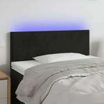 vidaXL LED posteljno vzglavje črno 100x5x78/88 cm žamet