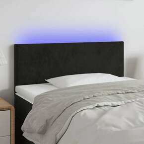 VidaXL LED posteljno vzglavje črno 100x5x78/88 cm žamet