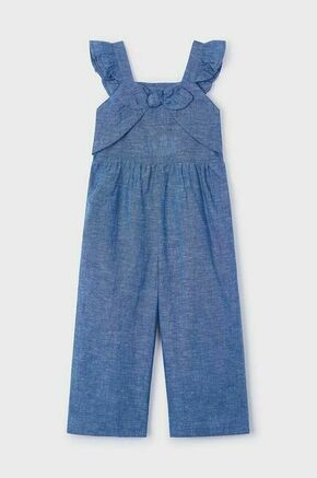 Otroška platnena obleka Mayoral - modra. Otroške kombinezon iz kolekcije Mayoral