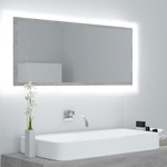 shumee LED ogledalo za kopalnico siva betonska plošča 100x8,5x37 cm