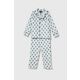 Otroška bombažna pižama Polo Ralph Lauren - modra. Pižama iz kolekcije Polo Ralph Lauren. Model izdelan iz vzorčaste tkanine.