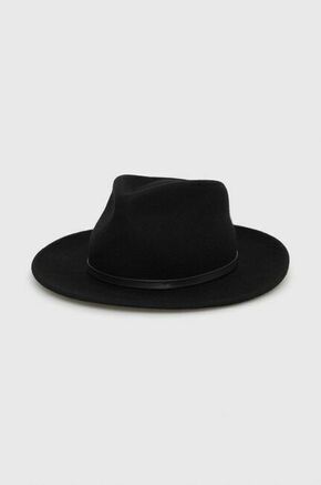 Volnen klobuk Coccinelle črna barva - črna. Klobuk iz kolekcije Coccinelle. Model z ozkim robom