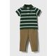 Pižama za dojenčka Lacoste zelena barva - zelena. Pižama za dojenčka iz kolekcije Lacoste. Model izdelan iz udobne pletenine.
