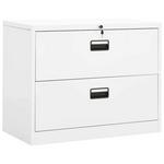vidaXL Arhivska omarica bela 90x46x72,5 cm jeklo