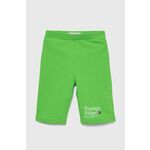Otroške kratke hlače Tommy Hilfiger Zelena barva - zelena. Otroški kratke hlače iz kolekcije Tommy Hilfiger. Model izdelan iz pletenine.