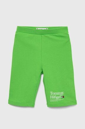 Otroške kratke hlače Tommy Hilfiger Zelena barva - zelena. Otroški kratke hlače iz kolekcije Tommy Hilfiger. Model izdelan iz pletenine.