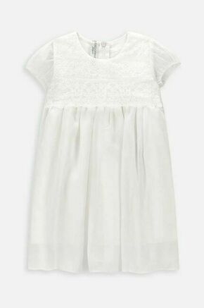 Obleka za dojenčka Coccodrillo bela barva - bela. Obleka za dojenčke iz kolekcije Coccodrillo. Raven model