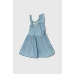 Otroška bombažna obleka zippy - modra. Otroški Lahkotna obleka iz kolekcije zippy. Model izdelan iz bombažne tkanine. Model iz zračne bombažne tkanine.