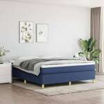 shumee Box spring postelja z vzmetnico modra 180x200 cm blago