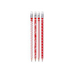 Kores trikotni HB grafitni svinčnik z radirko, rdečo-bel