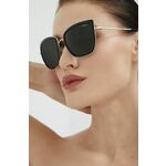 Sončna očala ženski, črna barva - črna. Sončna očala iz kolekcije Vogue Eyewear. Model s toniranimi stekli in okvirji iz kombinacije umetne snovi in kovine. Ima filter UV 400.