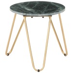 Klubska mizica zelena 40x40x40 cm kamen z marmorno teksturo