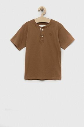 Otroška bombažna kratka majica Abercrombie &amp; Fitch rjava barva - rjava. Otroške lahkotna majica iz kolekcije Abercrombie &amp; Fitch