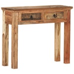 vidaXL Konzolna mizica 90,5x30x75 cm trden akacijev in predelan les