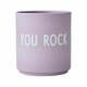 Vijolična porcelanasta skodelica Design Letters Rock, 300 ml