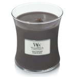 Woodwick Dišeča vaza za sveče Suede &amp; Sandalovina 275 g