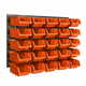 botle Stenska plošča za orodje 58 x 39 cm z 25 kos Škatla viseče Oranžna škatle Sistem za shranjevanje