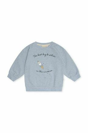 Otroški pulover That's mine rjava barva - modra. Otroški pulover iz kolekcije That's mine. Model izdelan iz enobarvnega materiala.