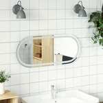 vidaXL LED kopalniško ogledalo 80x35 cm ovalno