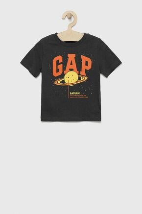 GAP bombažna otroška majica - siva. T-shirt otrocih iz zbirke GAP. Model narejen iz tanka