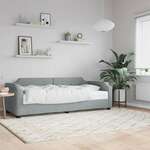 Vidaxl Dnevna postelja z vzmetnico svetlo siva 90x190 cm blago