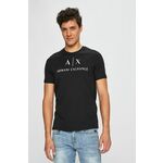 Armani Exchange t-shirt - črna. T-shirt iz kolekcije Armani Exchange. Model izdelan iz pletenine s potiskom.