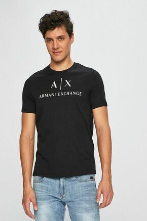 Armani Exchange t-shirt - črna. T-shirt iz kolekcije Armani Exchange. Model izdelan iz pletenine s potiskom.