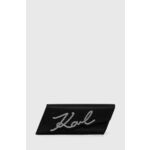 Torbica Karl Lagerfeld črna barva - črna. Majhna večerna torbica iz kolekcije Karl Lagerfeld. Model na zapenjanje, izdelan iz cirkonija.