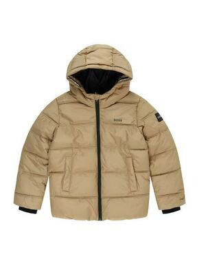 Otroška jakna BOSS bež barva - bež. Otroški jakna iz kolekcije BOSS. Podložen model