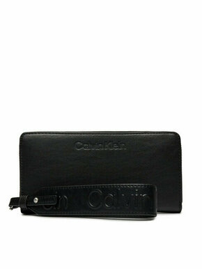 Calvin Klein Velika ženska denarnica Gracie Wallet W/Strap Lg K60K611388 Črna