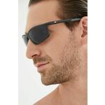 Sončna očala Tommy Hilfiger moški, siva barva - siva. Sončna očala iz kolekcije Tommy Hilfiger. Model s enobarvnimi stekli in okvirji iz plastike. Ima filter UV 400.