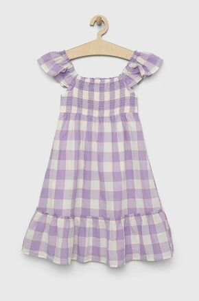 Otroška obleka GAP vijolična barva - vijolična. Otroški Obleka iz kolekcije GAP. Nabran model