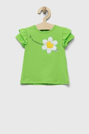 Kratka majica za dojenčka Birba&amp;Trybeyond zelena barva - zelena. Kratka majica za dojenčka iz kolekcije Birba&amp;Trybeyond. Model izdelan iz pletenine z nalepko. Izjemno udobna tkanina z visoko vsebnostjo bombaža.