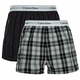 Calvin Klein 2 PACK - moške kratke hlače NB1396A -JKZ Ryan Stripe Deep Well / Hickory Plaid Black (Velikost XL)