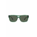 Sončna očala Emporio Armani moški, zelena barva - zelena. Sončna očala iz kolekcije Emporio Armani. Model z enobarvnimi stekli in okvirji iz plastike. Ima filter UV 400.