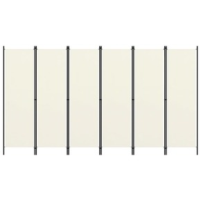 Paravan 6-delni kremno bel 300x180 cm
