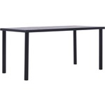 VIDAXL Jedilna miza črna in betonsko siva 160x80x75 cm mediapan