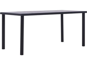 VIDAXL Jedilna miza črna in betonsko siva 160x80x75 cm mediapan